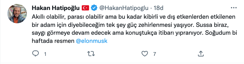 Hakan hatipoglu nun elon musk ile ilgili yorumu gundem oldu