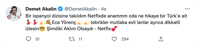 demet akalin dan netflix in simdiki aklim olsaydi dizisi ile ilgili dikkat ceken paylasim