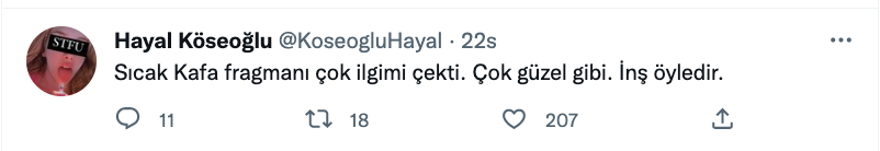 hayal koseoglu ndan sicak kafa fragmani icin yorum