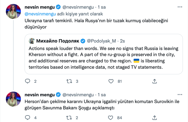 nevsin mengu den herson aciklamasi ukrayna rusya nin tuzagi oldugunu dusunuyor