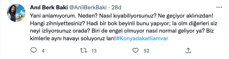 anil berk baki den konya da yasanan kopek katliami ile ilgili sert aciklama