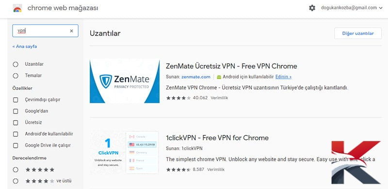 VPN Chrome Uzantısı Ücretsiz