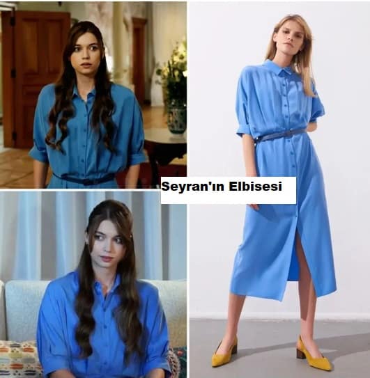 Yalıçapkını 3.Bölüm Seyran'ın Elbisesi mavi elbise