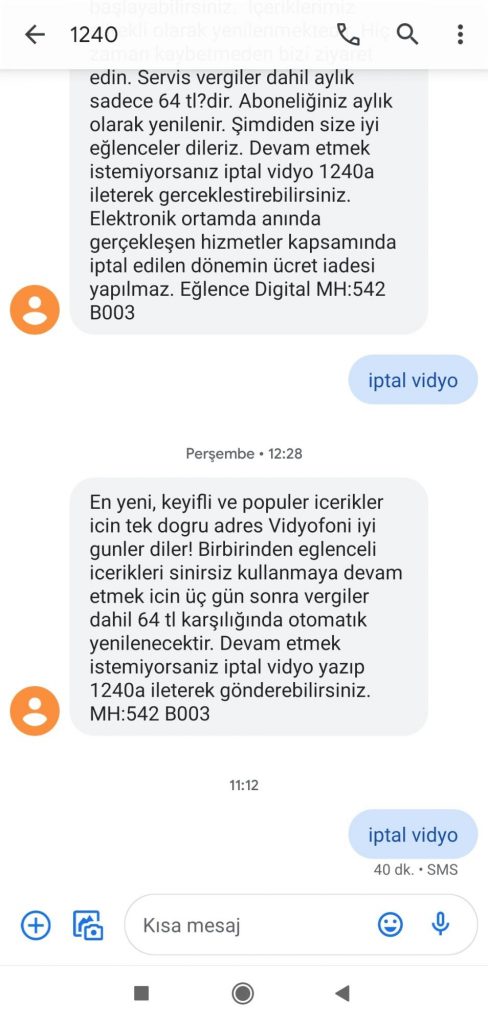 vidyozone üyelik iptali