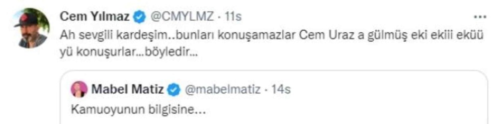 cem yilmaz dan mabel matiz e destek