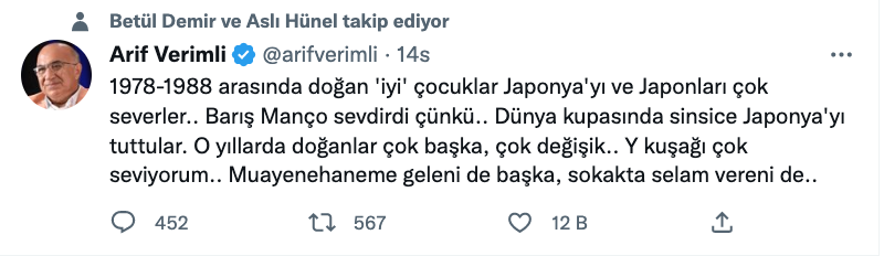 arif verimli den dikkat ceken y kusagi paylasimi