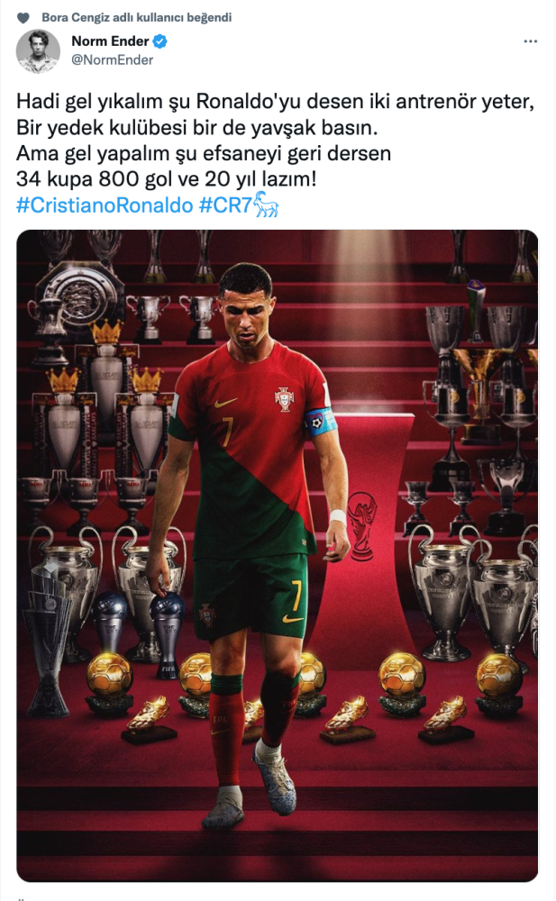 norm ender den cristiano ronaldo icin dikkat ceken paylasim