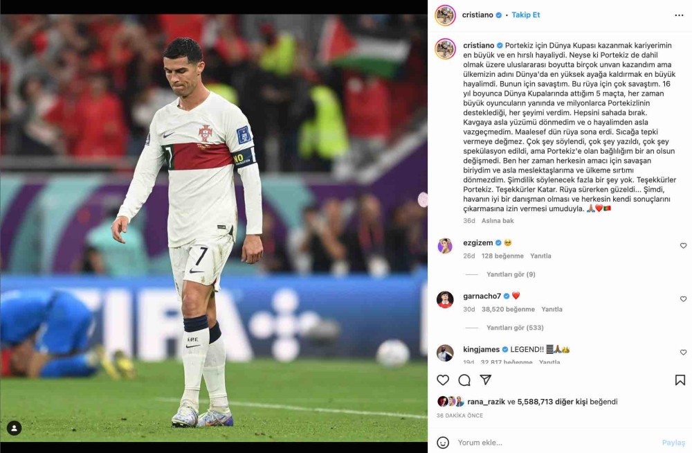 cristiano ronaldo dan milli takim a duygusal veda