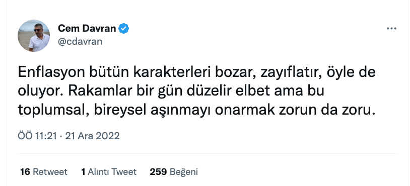 cem davran dan turkiye nin ekonomik duzeni ile ilgili dikkat ceken sozler 