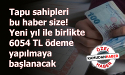 Tapu sahipleri bu haber size! Yeni yıl ile birlikte 6054 TL ödeme yapılmaya başlanacak