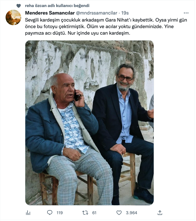 menderes samancilar in aci gunu cocukluk arkadasini kaybetti