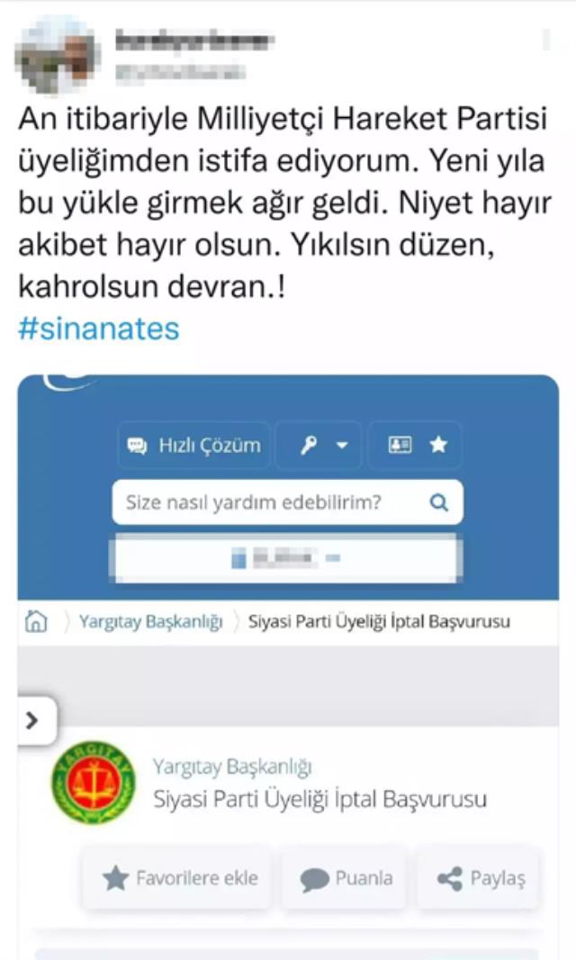 Sinan Ateş'in ölümüne sessiz kalan MHP'de istifalar başladı! E-Devlet üzerinden üyelik iptali yapıyorlar